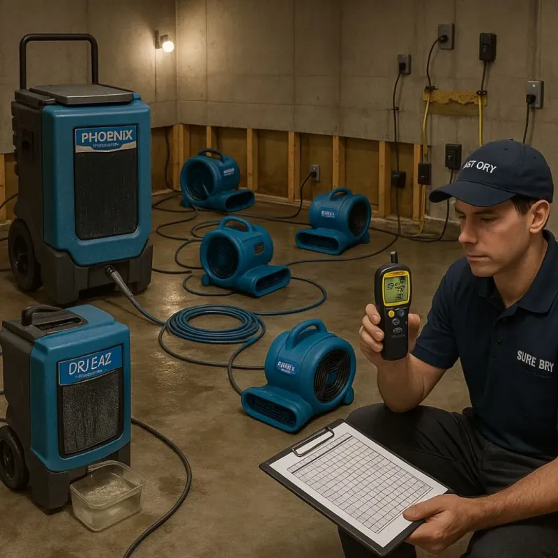 Structural Drying and Dehumidification process in Lenwood, CA